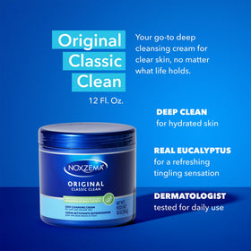 Noxzema Original tingling foam texture conveys refreshing cleanse.