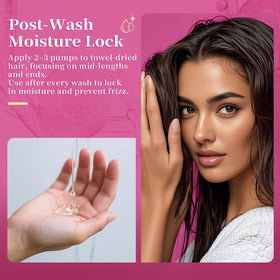 NP Nature's Philosophy hair serum drop on hand frizz-taming versatility