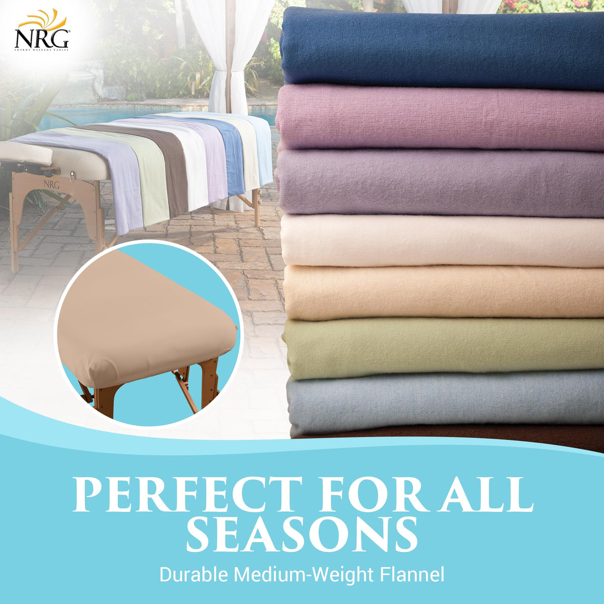 NRG sheets fit commercial 63” x 100” tables for professional spaces.