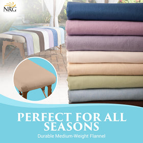 NRG sheets fit commercial 63” x 100” tables for professional spaces.