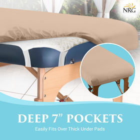 NRG soft, breathable cover that enhances client comfort during massages.
