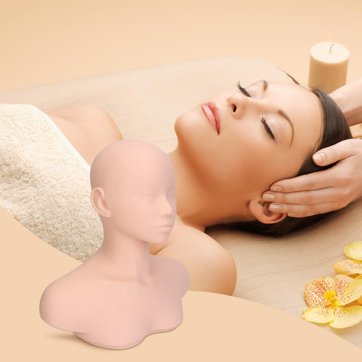 NSXAYIWE skincare training head supports cosmetic treatment simulated sessions.