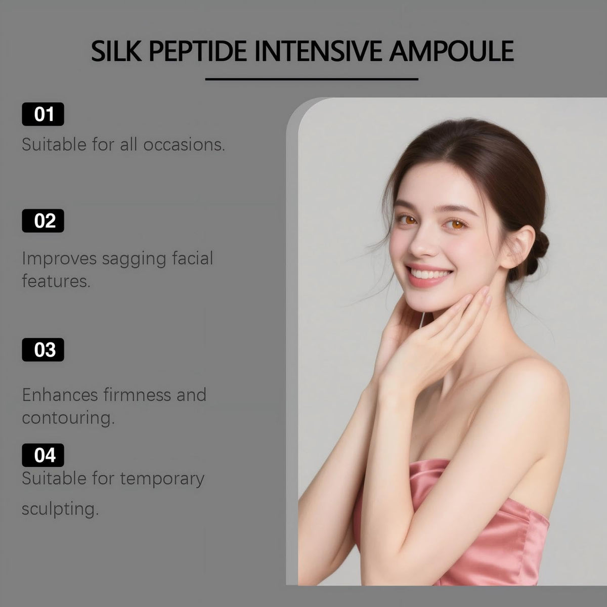 NTYNLe Silk Peptide 30-peptide complex close-up highlighting elasticity-focused formula