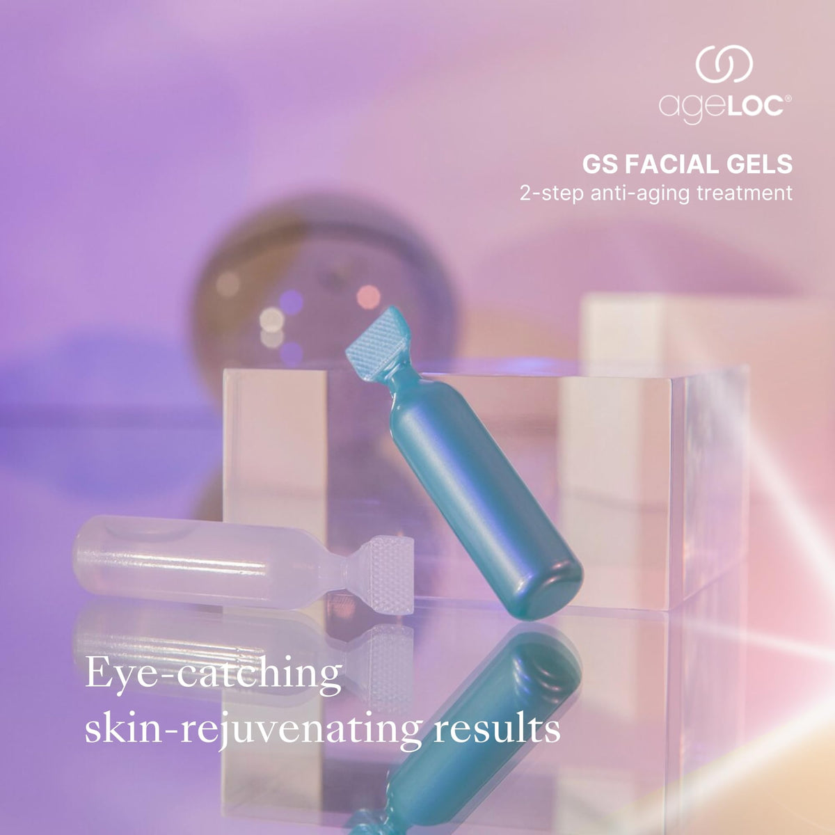 Nu Skin ageLOC GS ampoules displayed ready for precise application and potential line reduction.