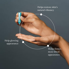 Nu Skin ageLOC GS bottle close-up featuring Jania Rubens Extract for revived, firmer look.