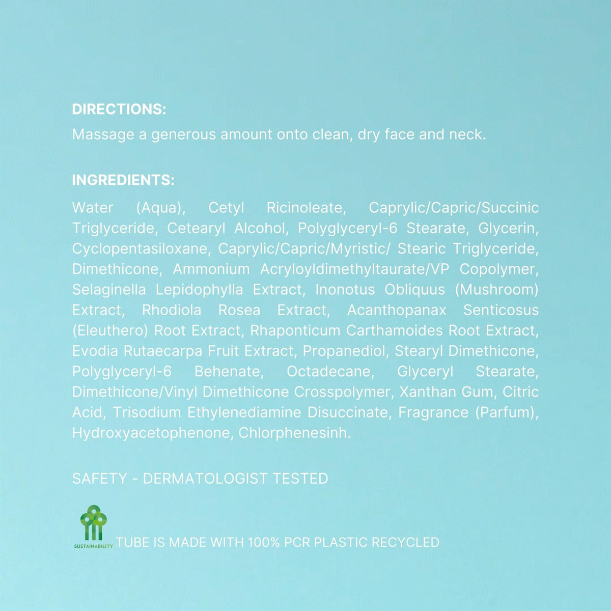 Aloe, pistachio oil and vitamin E shown as Nu Skin care components