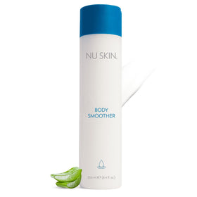 Nu Skin Body Smoother bottle pour shows quick absorption for refreshed skin