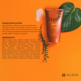 Nu Skin Epoch Sole Solution cream being dispensed for easy application.