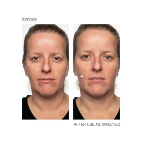 Nu Skin Face Lift Powder on décolleté area suggesting even skin tone appearance.