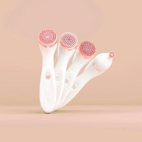 Nu Skin LumiSpa iO Rose Gold edition in elegant packaging, premium aesthetic.