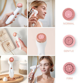 Nu Skin LumiSpa iO Rose Gold Edition silicone surface, hygienic and non-abrasive cleansing.