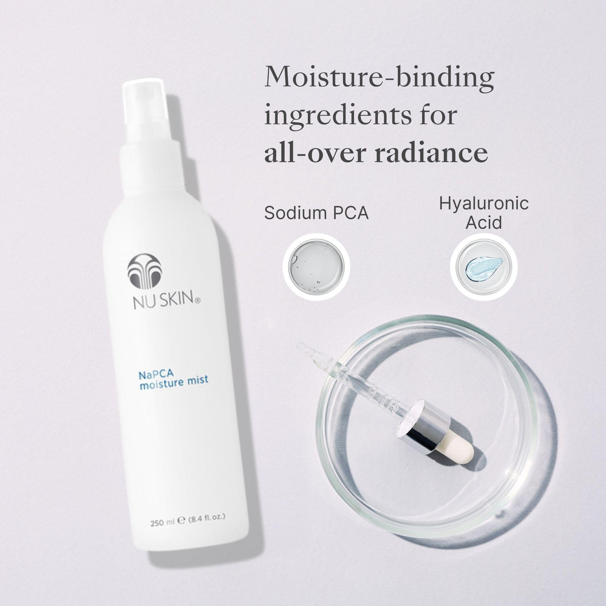 Nu Skin NaPCA Moisture Mist cooling-spray offers instant refreshment.