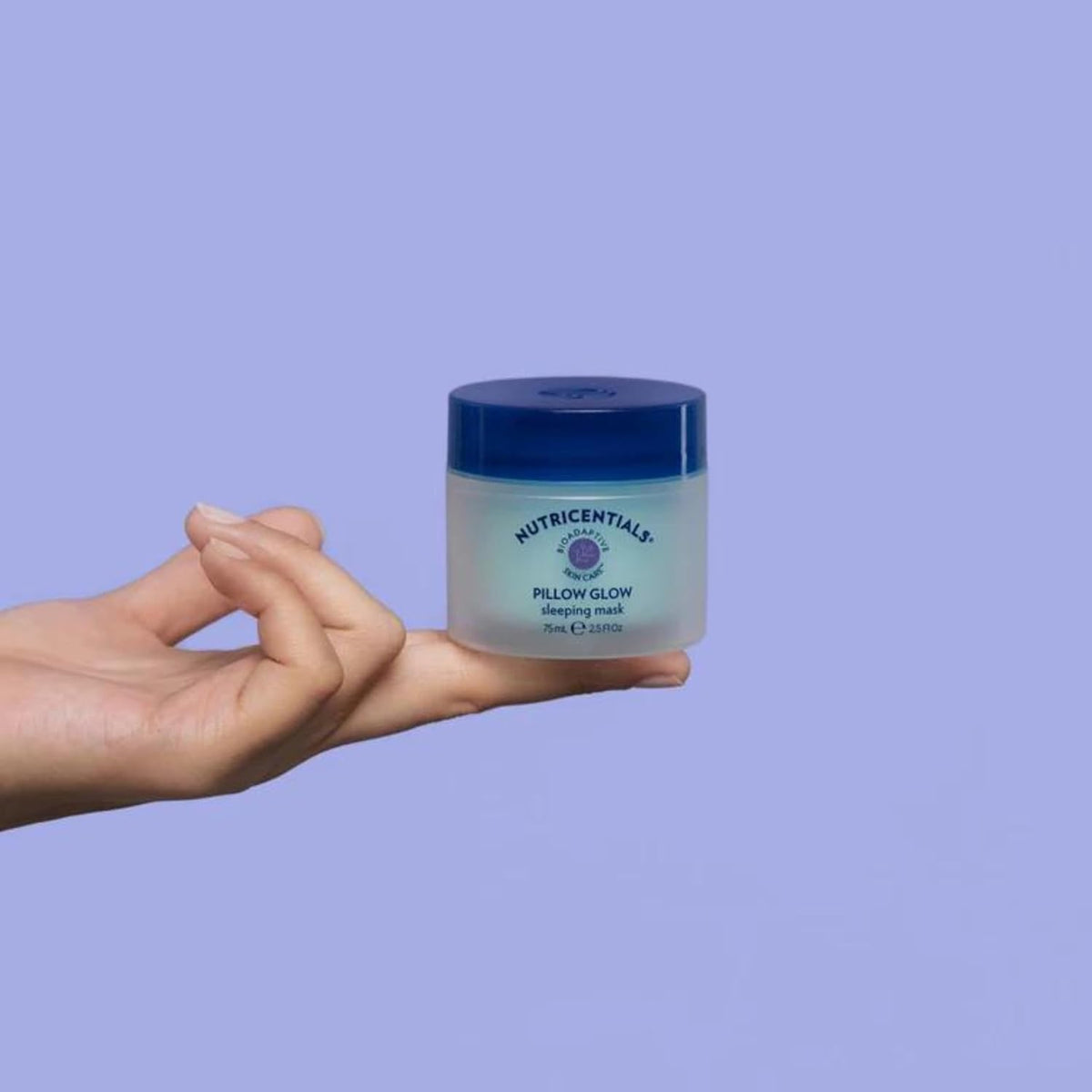 Nu Skin Pillow Glow mask swirl illustrates even overnight application.