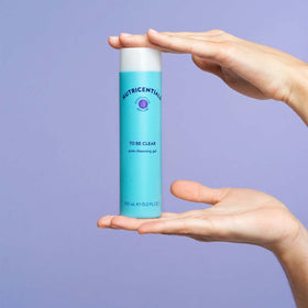 Nu Skin To Be Clear gel-to-foam texture transitioning on skin for refreshing cleansing