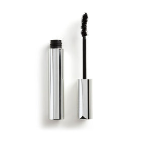 Nu Skin Waterproof Mascara with curling brush lifts lashes for a wide-eyed look all day.