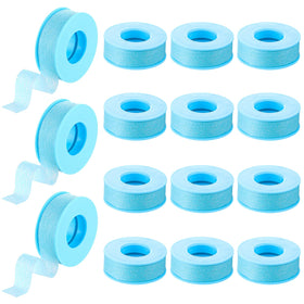 Nuanchu blue lash tape roll showing smooth adhesion for gentle eyelash extension