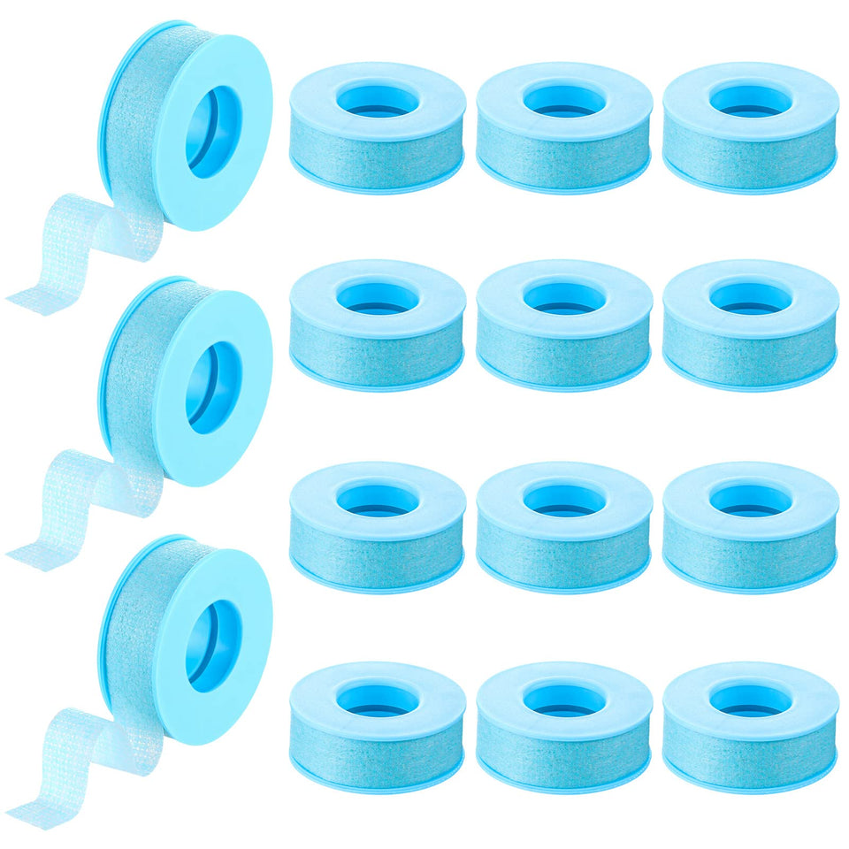 Nuanchu blue lash tape roll showing smooth adhesion for gentle eyelash extension