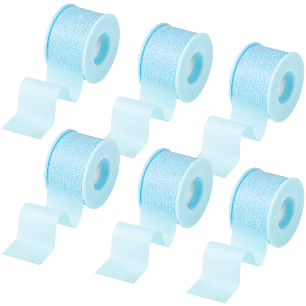 Nuanchu blue silicone tape roll six-pack, 1in x 3.9yds, ready for quick repairs.