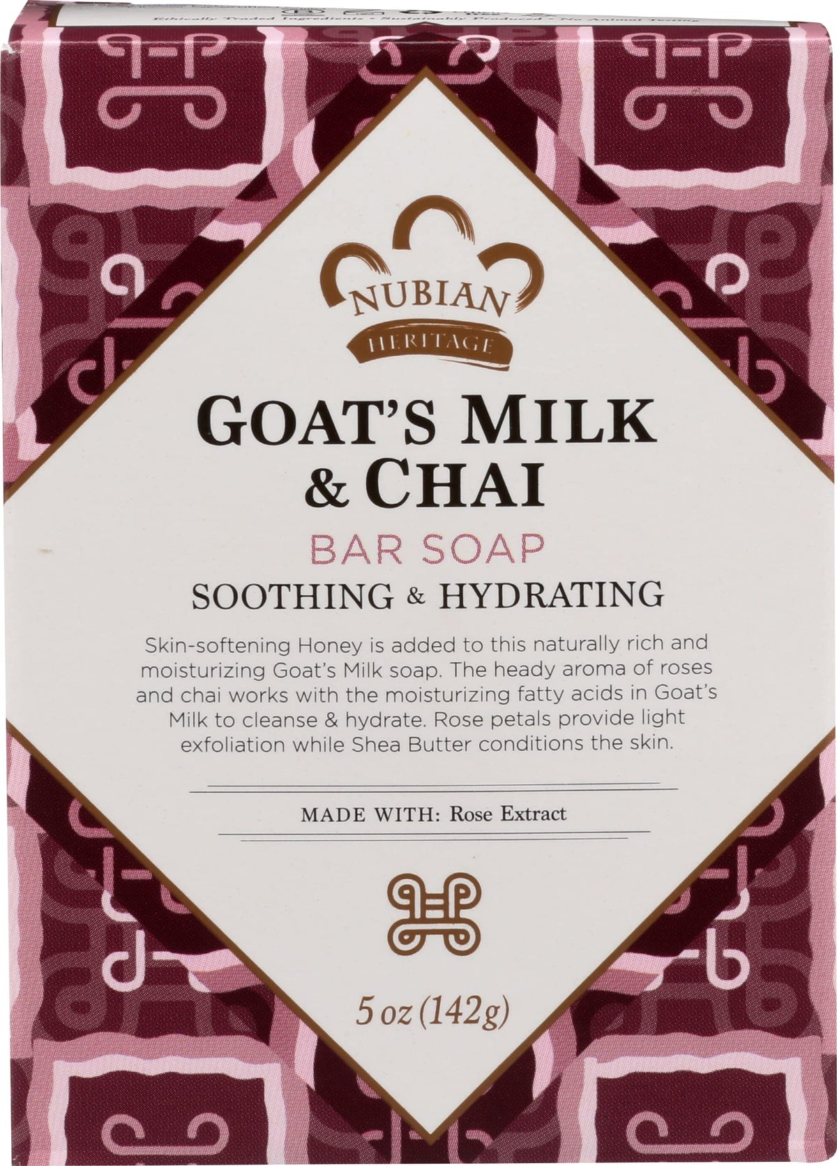 Nubian Heritage Goat's Milk and Chai Bar Soap pack of 3 provides soothing hydration during daily cleansing
