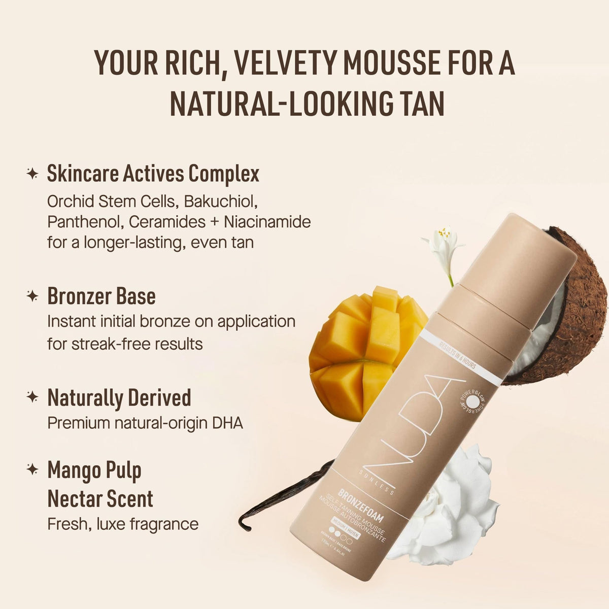 Close-up of BronzeFoam Mousse texture showing lightweight foam