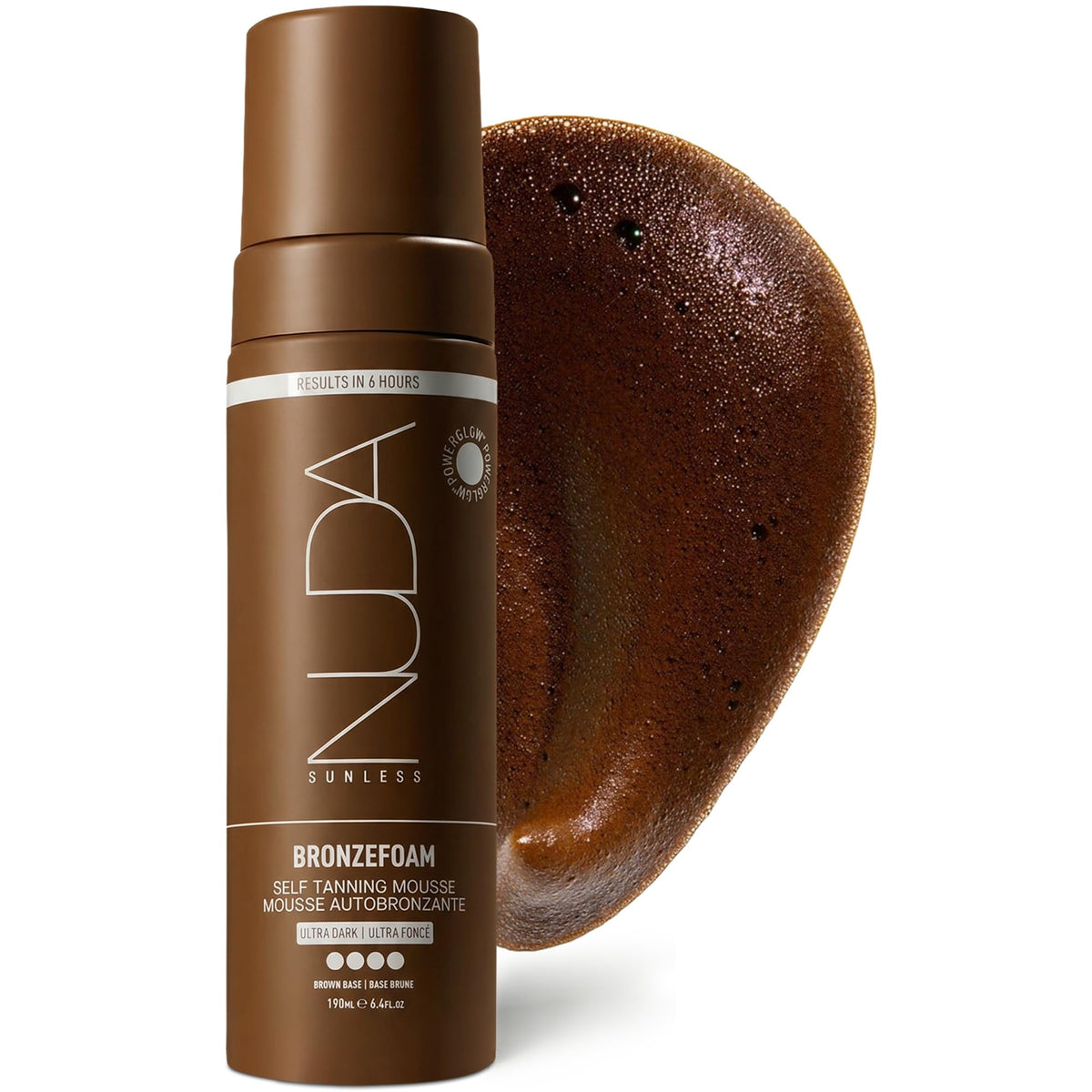 Nuda BronzeFoam self tanning mousse tube for a smooth, streak-free finish