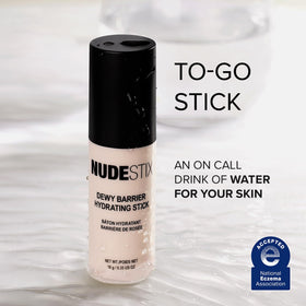 NUDESTIX Dewy Barrier swatch shows instant glow and moisturized texture