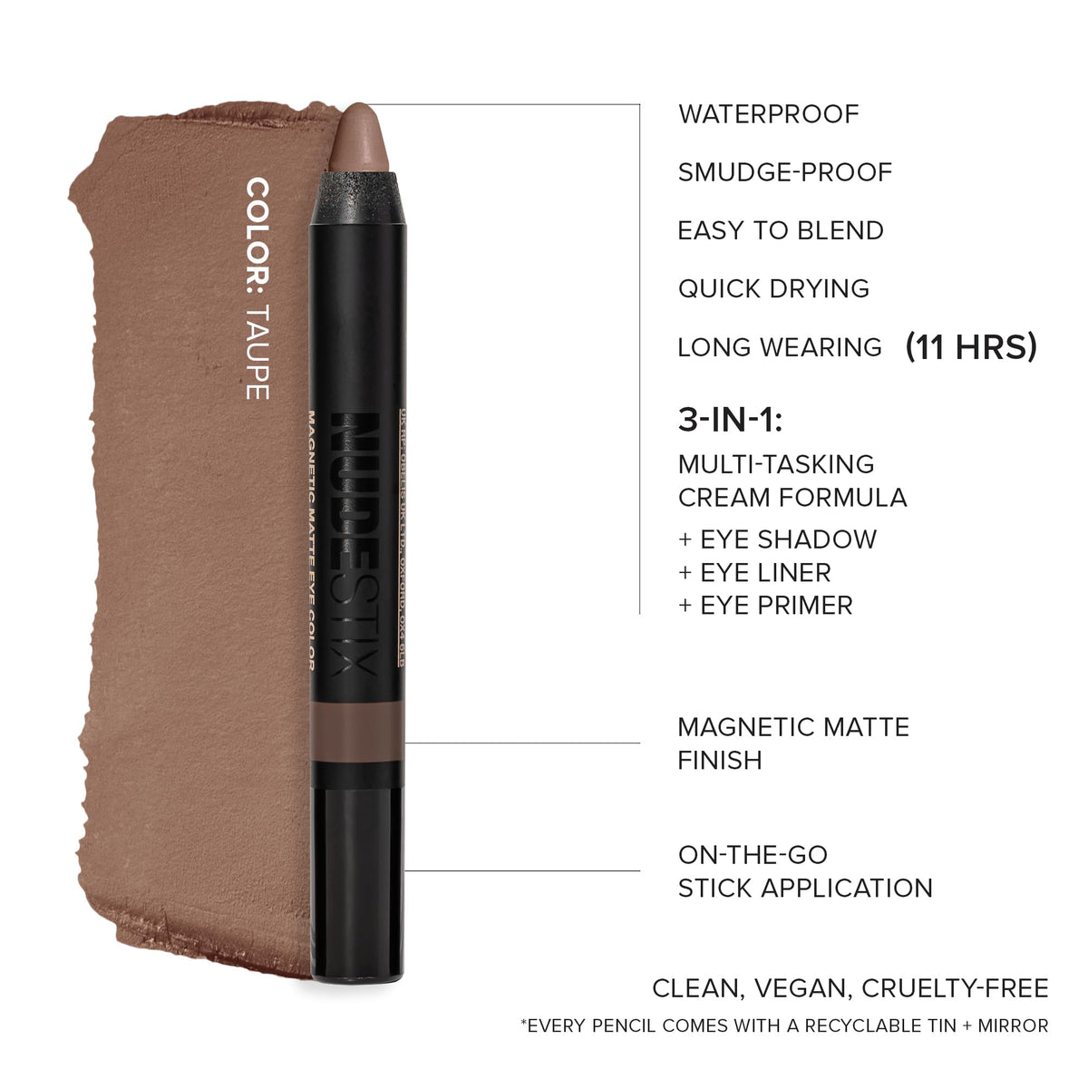 Nudestix Magnetic Eye Color used as primer on lids