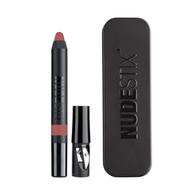 Nudestix Magnetic Matte Lip Color Rose cap display shows long-lasting matte finish