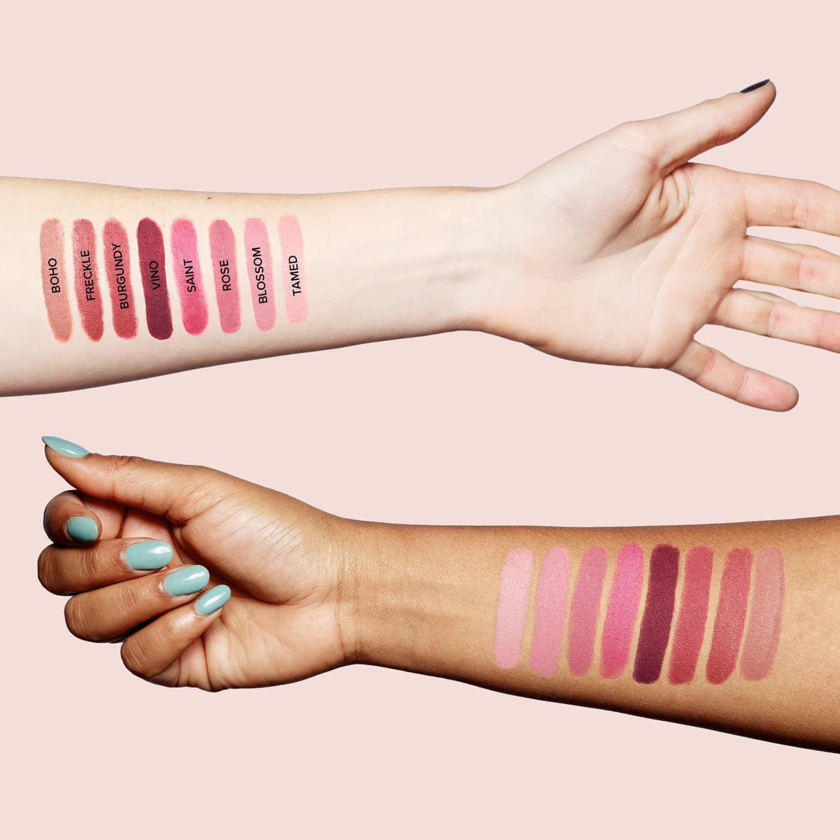Nudestix Magnetic Matte Lip Color Rose packaging shows sleek travel-friendly design