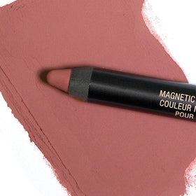 Nudestix Magnetic Matte Lip Color Rose swatch on lips shows precise pencil-like application