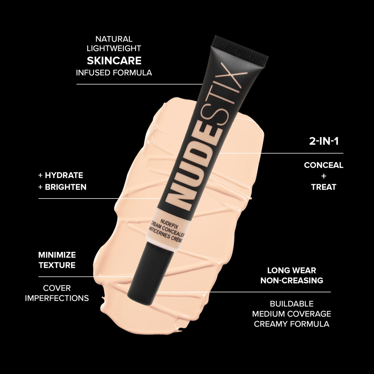 Nudestix Nudefix Nude 1 under-eye application smooths and brightens