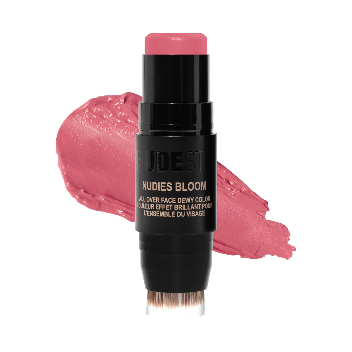 Nudestix Nudies Bloom Bohemian Rose close-up shows radiant dewy color for cheeks.