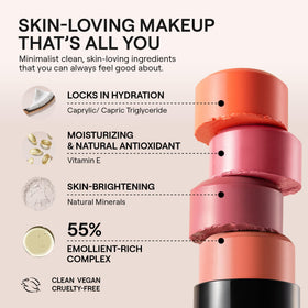 Nudestix Nudies Bloom dewy finish adds glow to cheeks, lips, and eyes.