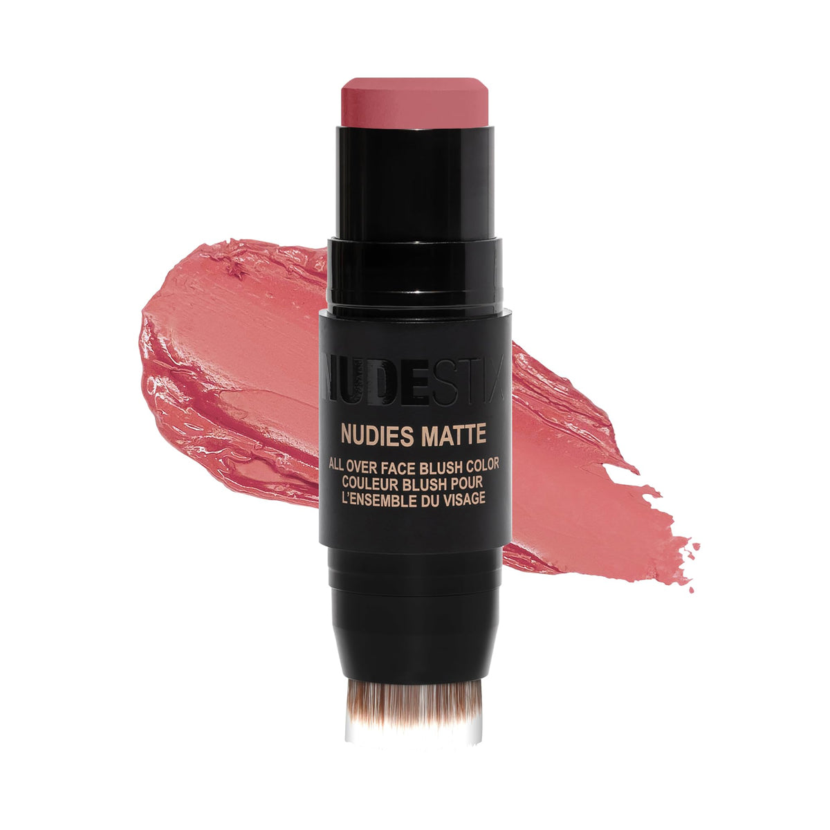 Nudestix Nudies Blush Stick Cherie color block tin for on-the-go multitasking makeup