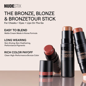 Nudestix Nudies Bronze Sunkissed Cool lip color adds subtle, everyday warmth.
