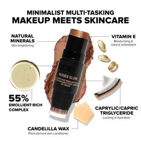 Nudestix Nudies Glow Hey Honey cheek glow with warm highlight.