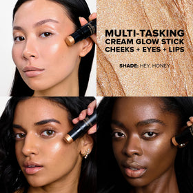 Nudestix Nudies Glow Highlighter Stick built-in brush for precise glow.