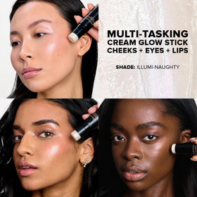 Nudestix Nudies Glow Highlighter Stick built-in brush end for seamless blend