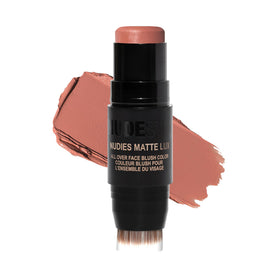 Nudestix Nudies Matte Lux Nude Buff blush application adds natural warmth