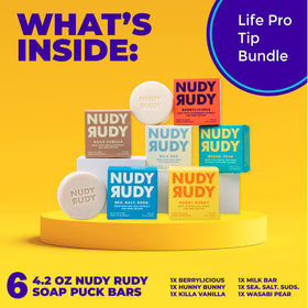 Nudy Rudy Killa Vanilla soap bar with warm vanilla and Shea butter for smooth skin.