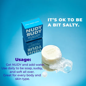 Nudy Rudy Milk Bar goat milk soap for gentle cleansing and creamy lather.