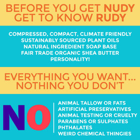 Nudy Rudy Sea Salt Suds soap bar with ocean breeze fragrance.