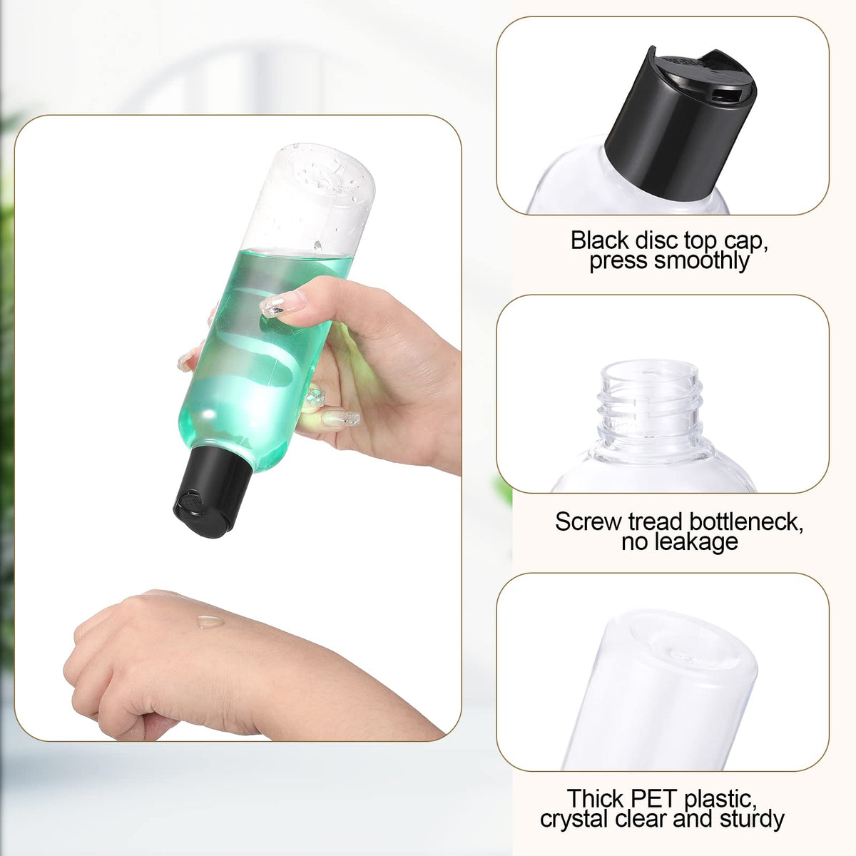Nuenen disc-cap close-up demonstrates controlled dispensing for travel.