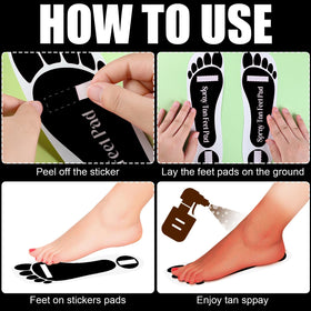 Nuenen feet pads in action protecting sole during spray tan