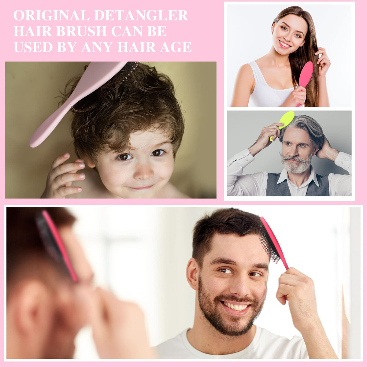 Nuenen wet detangler brush yellow compact travel essential.