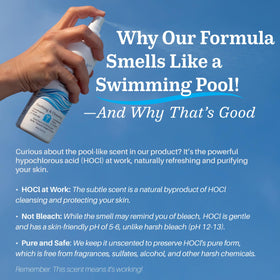 NueVue BioForce HOCl refill label highlights electrolyzed water and sodium chloride.