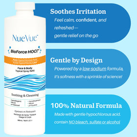 NueVue BioForce HOCl refill bottle sprayer not included for versatile use.