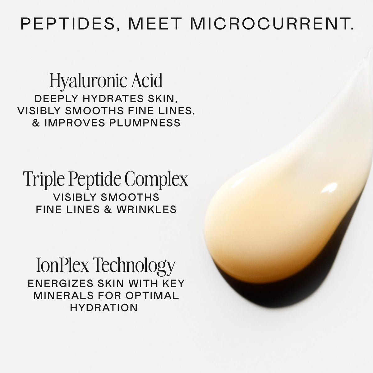 FIX Serum swatch under the eyes suggesting brightening effect.