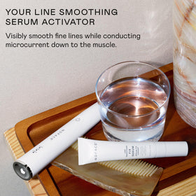 Close-up of skin after applying FIX Serum with a radiant glow.
