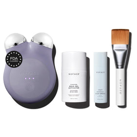 NuFACE MINI+ Violet Dusk front view showing a compact device for facial sculpting.